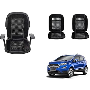 auto beast beaded plush velvet car seat cover cushion for car acupressure massage comfort marble bead cushion compatible with ford ecosport 2017 velvet cushion1 pack_black