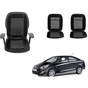 auto beast beaded plush velvet car seat cover cushion for car acupressure massage comfort marble bead cushion compatible with verna fluidic velvet cushion1 pack_black