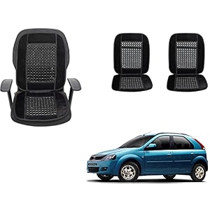 auto beast beaded plush velvet car seat cover cushion for car acupressure massage comfort marble bead cushion compatible with mahindra verito vibe velvet cushion1 pack_black
