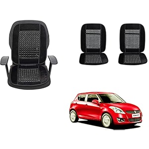 auto beast beaded plush velvet car seat cover cushion for car acupressure massage comfort marble bead cushion compatible with maruti suzuki swift type 3 velvet cushion1 pack_black