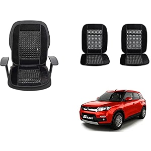 auto beast beaded plush velvet car seat cover cushion for car acupressure massage comfort marble bead cushion compatible with maruti suzuki brezza velvet cushion1 pack_black
