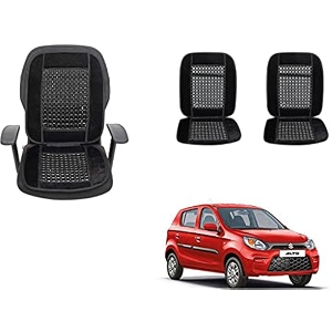 auto beast beaded plush velvet car seat cover cushion for car acupressure massage comfort marble bead cushion compatible with maruti suzuki alto 800 2019 velvet cushion1 pack_black