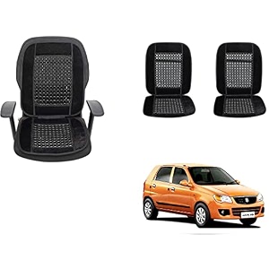 auto beast beaded plush velvet car seat cover cushion for car acupressure massage comfort marble bead cushion compatible with maruti suzuki alto k10 old velvet cushion1 pack_black