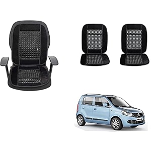 auto beast beaded plush velvet car seat cover cushion for car acupressure massage comfort marble bead cushion compatible with maruti suzuki wagonr 2010 velvet cushion1 pack_black