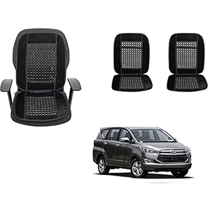 auto beast beaded plush velvet car seat cover cushion for car acupressure massage comfort marble bead cushion compatible with toyota innova crysta 2016 velvet cushion1 pack_black
