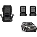 Auto Beast Beaded Plush Velvet Car Seat Cover Cushion for Car Acupressure Massage Comfort Marble Bead Cushion Compatible with Freelander 2| Velvet Cushion(1 Pack_Black)