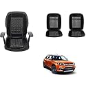 Auto Beast Beaded Plush Velvet Car Seat Cover Cushion for Car Acupressure Massage Comfort Marble Bead Cushion Compatible with Maruti Suzuki Vitara Brezza| Velvet Cushion(1 Pack_Black)