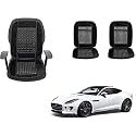 Auto Beast Beaded Plush Velvet Car Seat Cover Cushion for Car Acupressure Massage Comfort Marble Bead Cushion Compatible with Jaguar F Type| Velvet Cushion(1 Pack_Black)