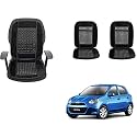Auto Beast Beaded Plush Velvet Car Seat Cover Cushion for Car Acupressure Massage Comfort Marble Bead Cushion Compatible with Nissan Micra| Velvet Cushion(1 Pack_Black)