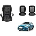 Auto Beast Beaded Plush Velvet Car Seat Cover Cushion for Car Acupressure Massage Comfort Marble Bead Cushion Compatible with Maruti Suzuki Swift Dzire Type 2| Velvet Cushion(1 Pack_Black)
