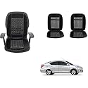 Auto Beast Beaded Plush Velvet Car Seat Cover Cushion for Car Acupressure Massage Comfort Marble Bead Cushion Compatible with Nissan Sunny| Velvet Cushion(1 Pack_Black)