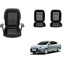 Auto Beast Beaded Plush Velvet Car Seat Cover Cushion for Car Acupressure Massage Comfort Marble Bead Cushion Compatible with Renault Scala| Velvet Cushion(1 Pack_Black)