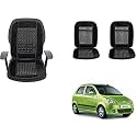 Auto Beast Beaded Plush Velvet Car Seat Cover Cushion for Car Acupressure Massage Comfort Marble Bead Cushion Compatible with Spark| Velvet Cushion(1 Pack_Black)