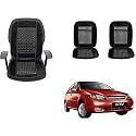 Auto Beast Beaded Plush Velvet Car Seat Cover Cushion for Car Acupressure Massage Comfort Marble Bead Cushion Compatible with optra SRV| Velvet Cushion(1 Pack_Black)