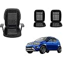 Auto Beast Beaded Plush Velvet Car Seat Cover Cushion for Car Acupressure Massage Comfort Marble Bead Cushion Compatible with Maruti Suzuki Ignis 2020| Velvet Cushion(1 Pack_Black)