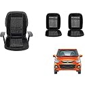 Auto Beast Beaded Plush Velvet Car Seat Cover Cushion for Car Acupressure Massage Comfort Marble Bead Cushion Compatible with Maruti Suzuki Alto K10 New| Velvet Cushion(1 Pack_Black)