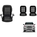 Auto Beast Beaded Plush Velvet Car Seat Cover Cushion for Car Acupressure Massage Comfort Marble Bead Cushion Compatible with Isuzu MU 7 2014| Velvet Cushion(1 Pack_Black)