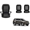 Auto Beast Beaded Plush Velvet Car Seat Cover Cushion for Car Acupressure Massage Comfort Marble Bead Cushion Compatible with Trailblazer| Velvet Cushion(1 Pack_Black)
