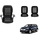 Auto Beast Beaded Plush Velvet Car Seat Cover Cushion for Car Acupressure Massage Comfort Marble Bead Cushion Compatible with Santa Fe| Velvet Cushion(1 Pack_Black)