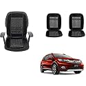 Auto Beast Beaded Plush Velvet Car Seat Cover Cushion for Car Acupressure Massage Comfort Marble Bead Cushion Compatible with B.r.i.o | Velvet Cushion(1 Pack_Black)