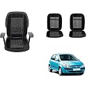 Auto Beast Beaded Plush Velvet Car Seat Cover Cushion for Car Acupressure Massage Comfort Marble Bead Cushion Compatible with Getz| Velvet Cushion(1 Pack_Black)