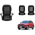 Auto Beast Beaded Plush Velvet Car Seat Cover Cushion for Car Acupressure Massage Comfort Marble Bead Cushion Compatible with Toyota Urban Cruiser| Velvet Cushion(1 Pack_Black)