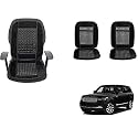 Auto Beast Beaded Plush Velvet Car Seat Cover Cushion for Car Acupressure Massage Comfort Marble Bead Cushion Compatible with Range Rover| Velvet Cushion(1 Pack_Black)