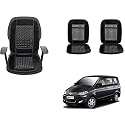 Auto Beast Beaded Plush Velvet Car Seat Cover Cushion for Car Acupressure Massage Comfort Marble Bead Cushion Compatible with Enjoy| Velvet Cushion(1 Pack_Black)