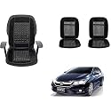 Auto Beast Beaded Plush Velvet Car Seat Cover Cushion for Car Acupressure Massage Comfort Marble Bead Cushion Compatible with City 2020| Velvet Cushion(1 Pack_Black)