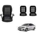 Auto Beast Beaded Plush Velvet Car Seat Cover Cushion for Car Acupressure Massage Comfort Marble Bead Cushion Compatible with City Idtec 2016| Velvet Cushion(1 Pack_Black)
