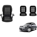 Auto Beast Beaded Plush Velvet Car Seat Cover Cushion for Car Acupressure Massage Comfort Marble Bead Cushion Compatible with Mahindra Verito| Velvet Cushion(1 Pack_Black)