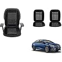 Auto Beast Beaded Plush Velvet Car Seat Cover Cushion for Car Acupressure Massage Comfort Marble Bead Cushion Compatible with Maruti Suzuki Ciaz 2018| Velvet Cushion(1 Pack_Black)