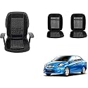 Auto Beast Beaded Plush Velvet Car Seat Cover Cushion for Car Acupressure Massage Comfort Marble Bead Cushion Compatible with Amaze Type 2| Velvet Cushion(1 Pack_Black)