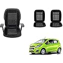 Auto Beast Beaded Plush Velvet Car Seat Cover Cushion for Car Acupressure Massage Comfort Marble Bead Cushion Compatible with Beat Type 2| Velvet Cushion(1 Pack_Black)