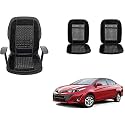 Auto Beast Beaded Plush Velvet Car Seat Cover Cushion for Car Acupressure Massage Comfort Marble Bead Cushion Compatible with Toyota Yaris| Velvet Cushion(1 Pack_Black)