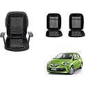 Auto Beast Beaded Plush Velvet Car Seat Cover Cushion for Car Acupressure Massage Comfort Marble Bead Cushion Compatible with CRV| Velvet Cushion(1 Pack_Black)
