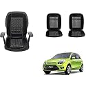 Auto Beast Beaded Plush Velvet Car Seat Cover Cushion for Car Acupressure Massage Comfort Marble Bead Cushion Compatible with F.i.g.o Type 1| Velvet Cushion(1 Pack_Black)