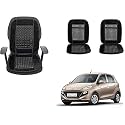 Auto Beast Beaded Plush Velvet Car Seat Cover Cushion for Car Acupressure Massage Comfort Marble Bead Cushion Compatible with Santro 2018| Velvet Cushion(1 Pack_Black)