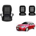 Auto Beast Beaded Plush Velvet Car Seat Cover Cushion for Car Acupressure Massage Comfort Marble Bead Cushion Compatible with Aveo| Velvet Cushion(1 Pack_Black)