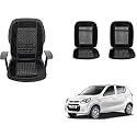 Auto Beast Beaded Plush Velvet Car Seat Cover Cushion for Car Acupressure Massage Comfort Marble Bead Cushion Compatible with Maruti Suzuki Alto 800| Velvet Cushion(1 Pack_Black)
