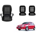 Auto Beast Beaded Plush Velvet Car Seat Cover Cushion for Car Acupressure Massage Comfort Marble Bead Cushion Compatible with Maruti Suzuki Zen| Velvet Cushion(1 Pack_Black)