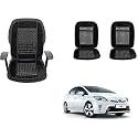 Auto Beast Beaded Plush Velvet Car Seat Cover Cushion for Car Acupressure Massage Comfort Marble Bead Cushion Compatible with Toyota Prius| Velvet Cushion(1 Pack_Black)