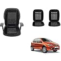 Auto Beast Beaded Plush Velvet Car Seat Cover Cushion for Car Acupressure Massage Comfort Marble Bead Cushion Compatible with Tata Indica| Velvet Cushion(1 Pack_Black)