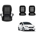 Auto Beast Beaded Plush Velvet Car Seat Cover Cushion for Car Acupressure Massage Comfort Marble Bead Cushion Compatible with Punto| Velvet Cushion(1 Pack_Black)