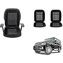 Auto Beast Beaded Plush Velvet Car Seat Cover Cushion for Car Acupressure Massage Comfort Marble Bead Cushion Compatible with Mahindra Bolero| Velvet Cushion(1 Pack_Black)