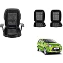 Auto Beast Beaded Plush Velvet Car Seat Cover Cushion for Car Acupressure Massage Comfort Marble Bead Cushion Compatible with Maruti Suzuki Alto 800 2016| Velvet Cushion(1 Pack_Black)