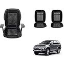Auto Beast Beaded Plush Velvet Car Seat Cover Cushion for Car Acupressure Massage Comfort Marble Bead Cushion Compatible with Mitsubishi Pajero Sport| Velvet Cushion(1 Pack_Black)
