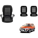 Auto Beast Beaded Plush Velvet Car Seat Cover Cushion for Car Acupressure Massage Comfort Marble Bead Cushion Compatible with Toyota Etios Cross| Velvet Cushion(1 Pack_Black)