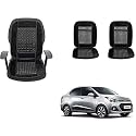 Auto Beast Beaded Plush Velvet Car Seat Cover Cushion for Car Acupressure Massage Comfort Marble Bead Cushion Compatible with Xcent 2016| Velvet Cushion(1 Pack_Black)