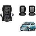 Auto Beast Beaded Plush Velvet Car Seat Cover Cushion for Car Acupressure Massage Comfort Marble Bead Cushion Compatible with Maruti Suzuki WagonR 2006 2010| Velvet Cushion(1 Pack_Black)